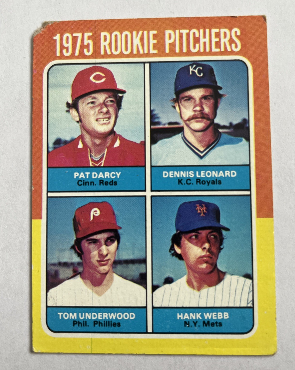 1975 Topps - Rookie Pitchers Pat Darcy, Dennis Leonard, Tom Underwood, Hank Webb