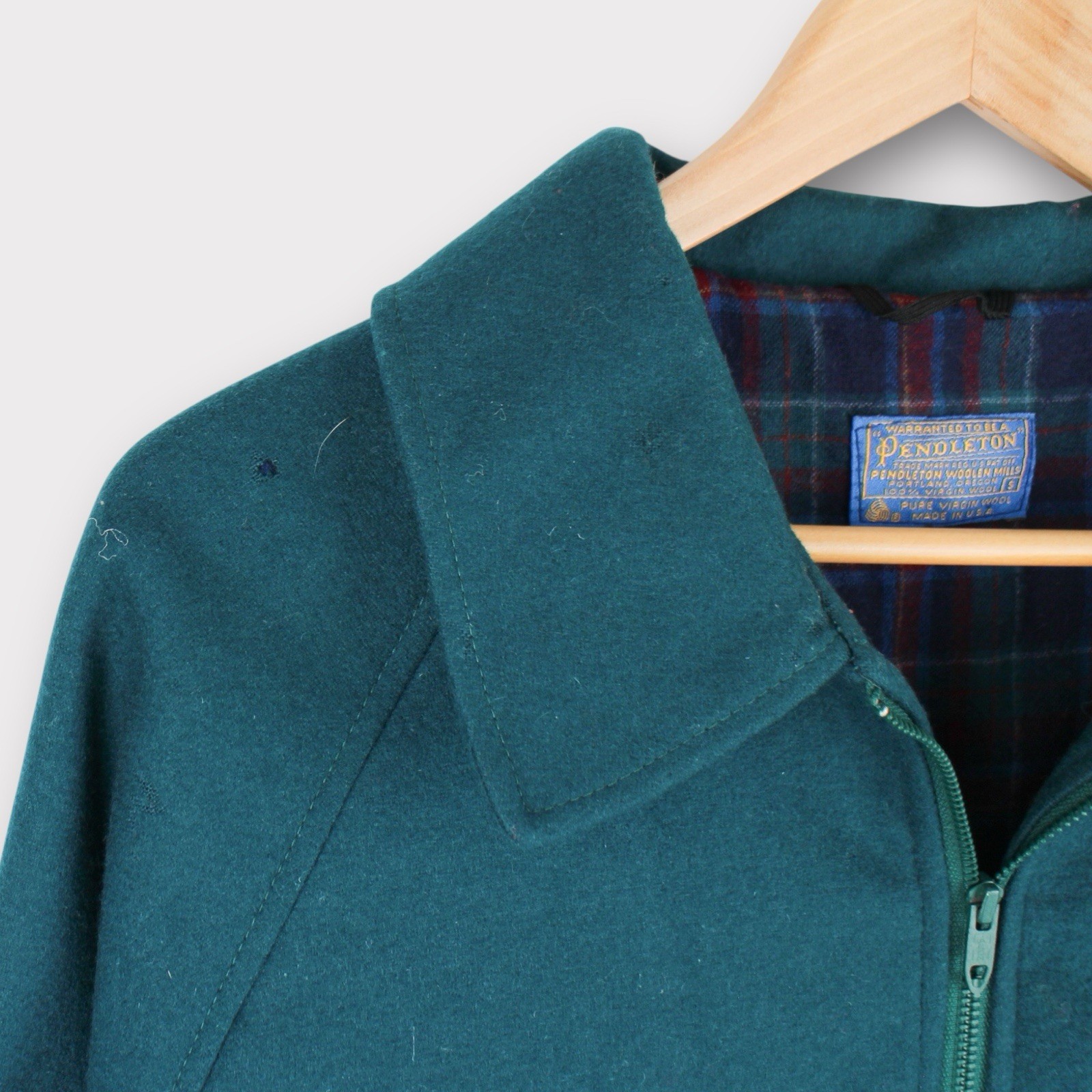 Vintage Pendleton Wool Jacket Plaid Lined Mens Sm… - image 2