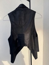 Ann Demeulemeester Black Leather Outer Shell Coats, Jackets