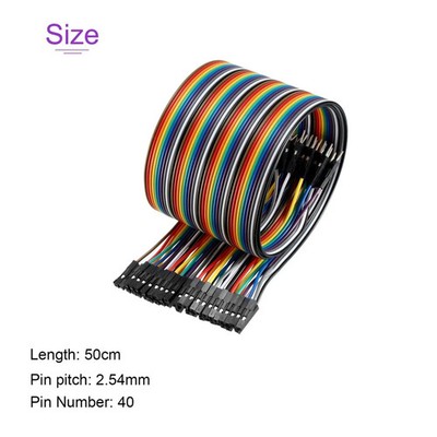 3 Stück 40 Pins Stecker auf Buchse IDC Flachbandkabel 50cm 2,54mm Rastermaß