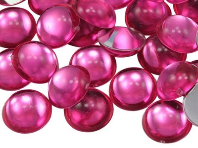 Allstarco KraftGenius 9mm Flat Back Acrylic Round Cabochons Plastic Pearl Gem...