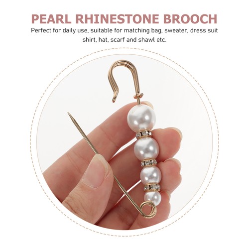 Simulation Pearl Rhinestone Large Size Decoration Use Pin Brooch For Lady Women - Picture 8 of 12