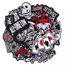 30Pcs Dark Embroidered Patches, Assorted Cool Punk Sew On/Iron On Patch Appli...