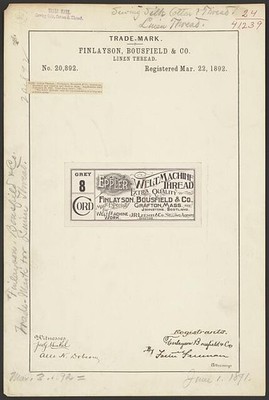 Finlayson, Bousfield Co. Eppler Welt Machine Thread brand Linen Thread