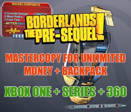 Borderlands Pre-Sequel Modded Mastercopy Max Money + Backpack XBOX ONE +X/S +360