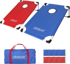 Portable Cornhole Set PVC Framed Corn Holes Outdoor Game Set with 2 Cornhole Boa