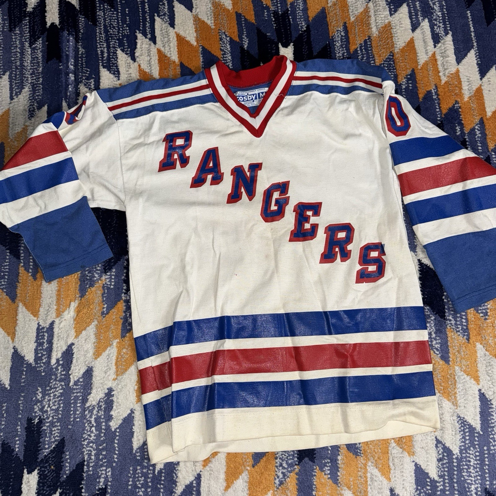 Vintage New York Rangers Pierre Larouche #10 Jersey Gerry Cosby 80s NHL Men’s MD