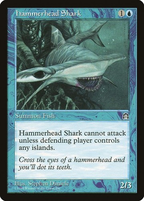 #ad Hammerhead Shark NM M Stronghold Blue Creature Fish Mtg Magic English Regular $1.45