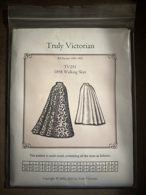 Truly Victorian Sewing Pattern 1898 Walking Skirt TV291