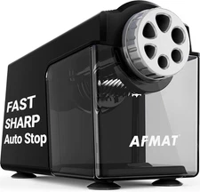 AFMAT PSX4 Electric Pencil Sharpener Heavy Duty, 6-Hole Classroom Pencil Sharpen
