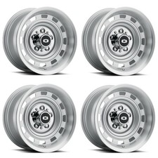Set 4 15 Vision American Muscle 54 Cheyenne Silver Machined 15x10 Wheels 5x5