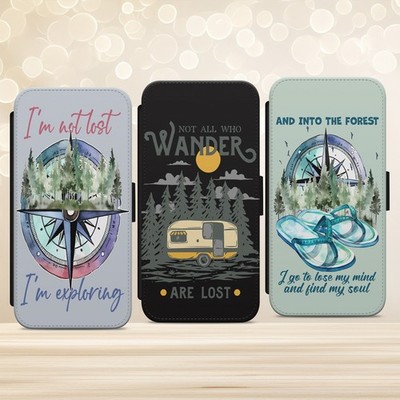 Handyhülle Reisezitat Wohnmobil Abenteuer iPhone Samsung Pixel Flip Wallet