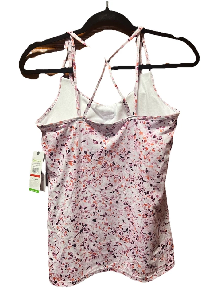 GAIAM йога блеск бюстгальтер Майка CORA печать белый розовый размер маленький новый с Ярлыками - Изображение 2 из 2