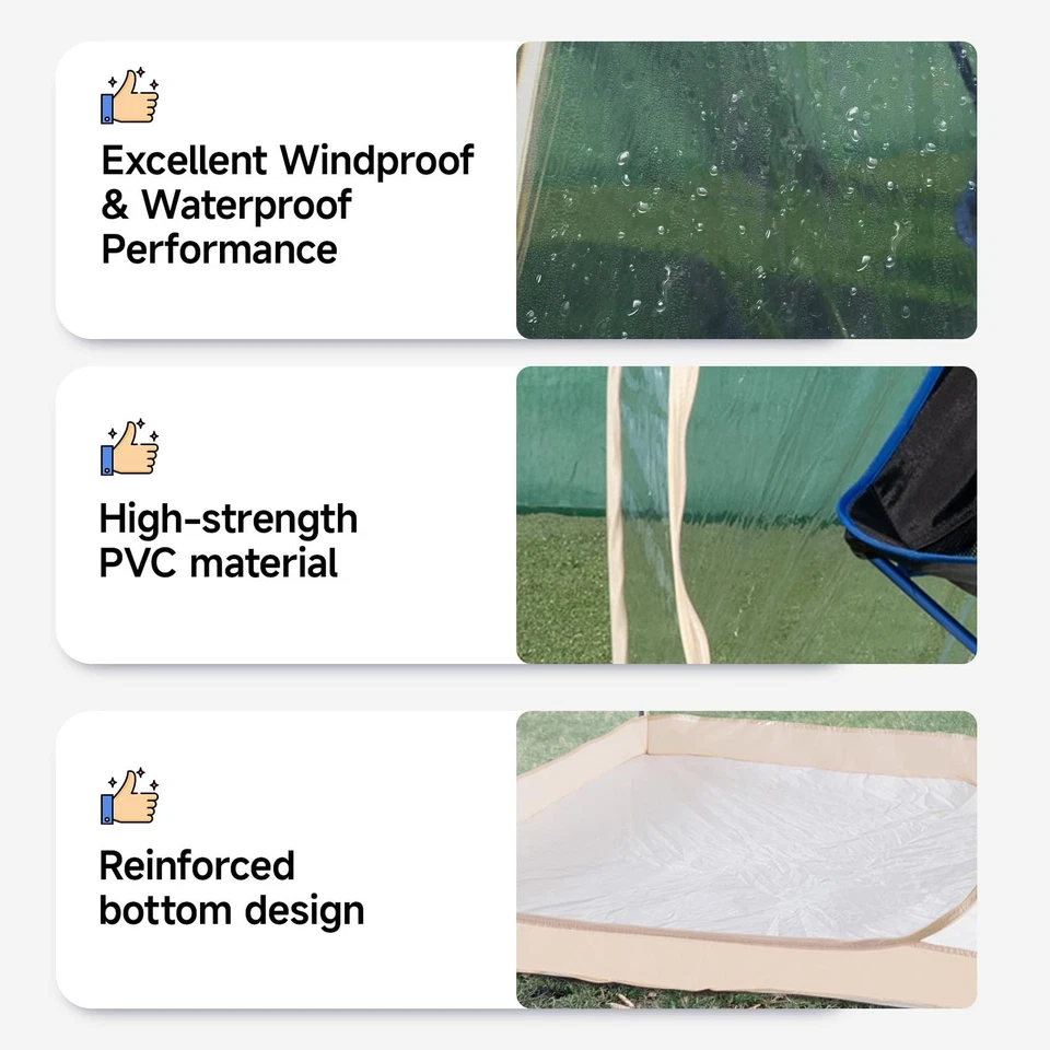 Tienda deportiva resistente a la intemperie Tienda transparente Exterior Instantánea Pop Up Refugio Silla Bub... Foto 3 de 4