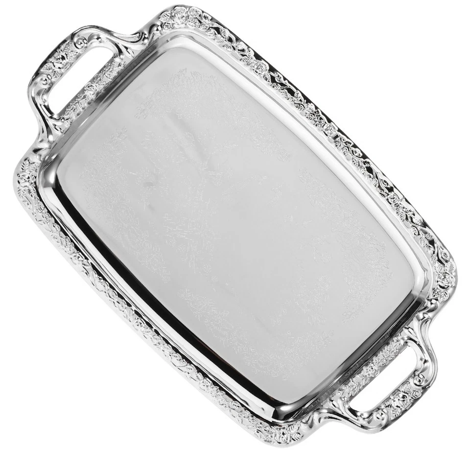  Stainless Steel Serving Platters Rectangle Tray Kitchen Food Dish