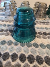 Hemingray 42 Glass Insulator Aqua Blue Made in USA