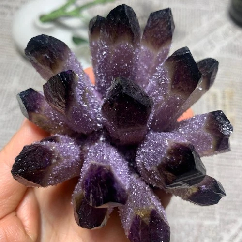 417g  New find Purple Phantom Quartz Crystal Cluster mineral samples1335