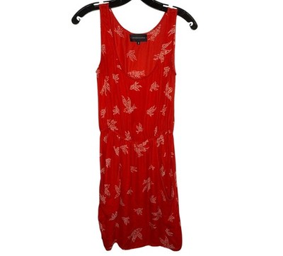 Corey Lynn Calter Orange Bird Slip Dress Size 2 Boho Silk