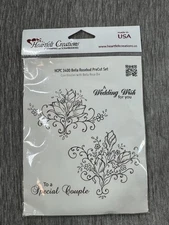 Heartfelt Creations HCPC 3400 Bella Rosebud PreCut Stamp Set Made in USA Wedding