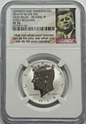 2014 W SILVER 50C Kennedy NGC Reverse PF70 High Relief - 50th Anniversary