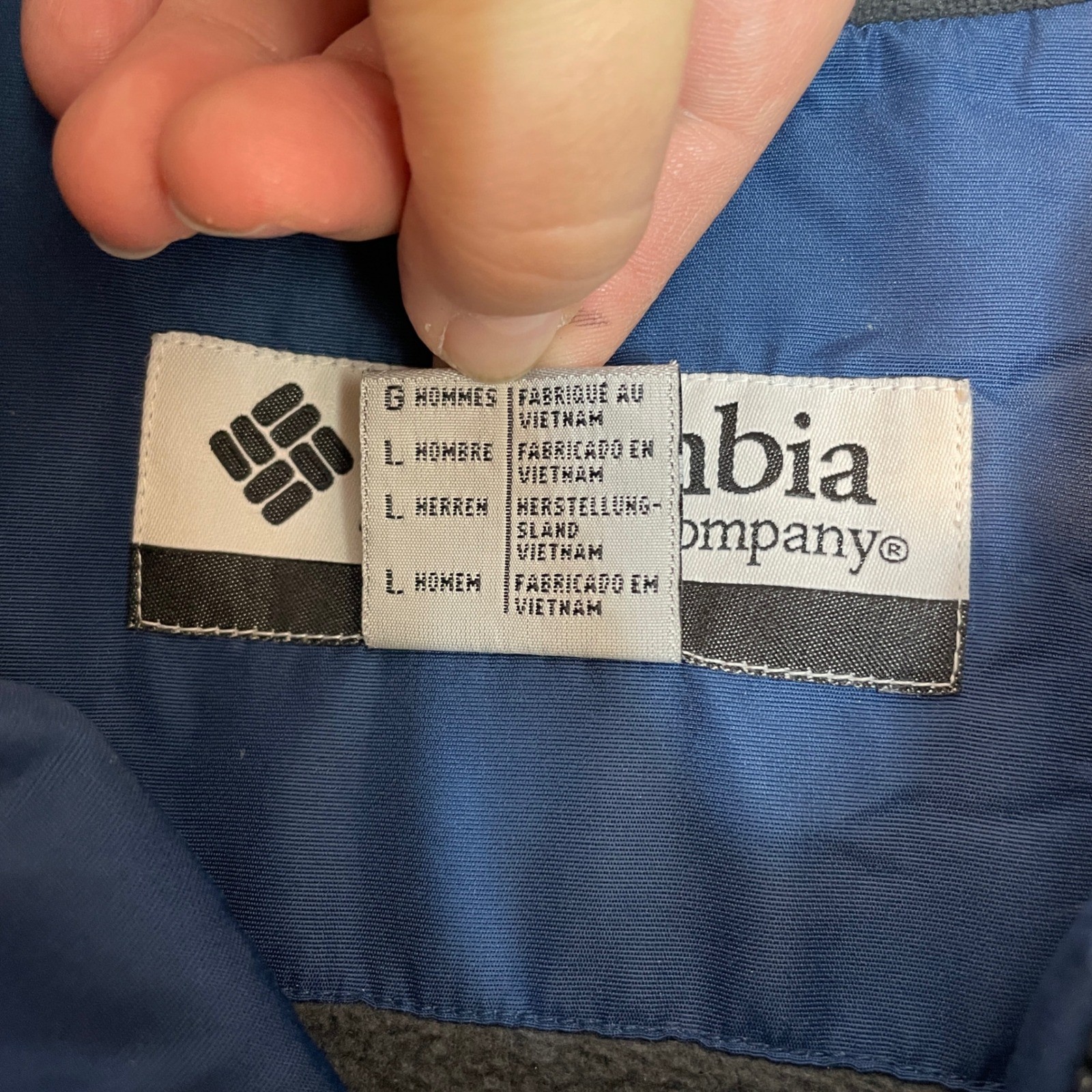 Columbia Sportswear Company Mens Blue Gray White Insulated Ski Jacket Large