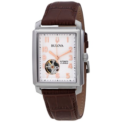 Bulova Sutton Automatic Silver White Dial Men's Watch 96A268