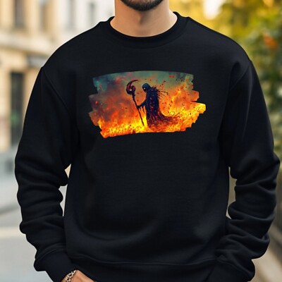 Grim Reaper On Fire Sweatshirt Cosy And Perfect For Any Occasion Sbis4XL