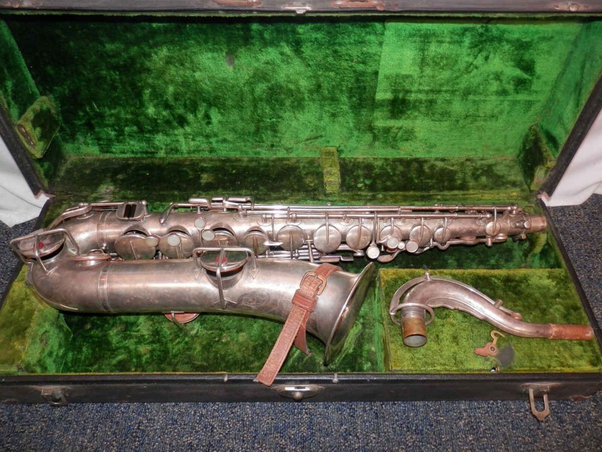 Buescher True Tone Low Pitch C Melody Tenor Saxophone silver 