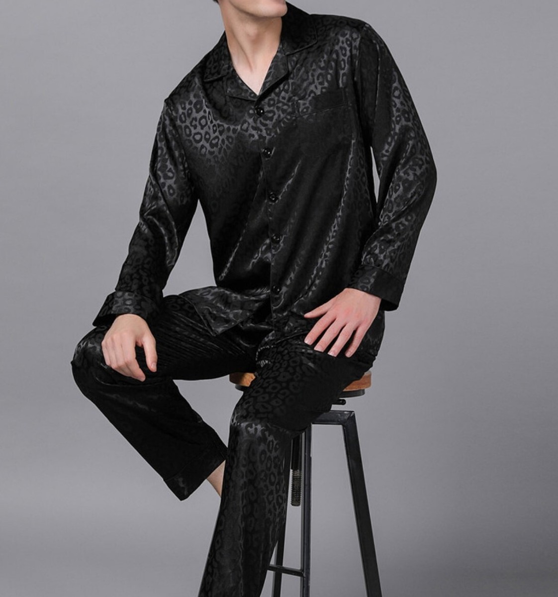 Men's Silk Robe Men's Silk Satin Robe - Pajama & Bath Robe Loungewear Multi Colors Sizes M 965362