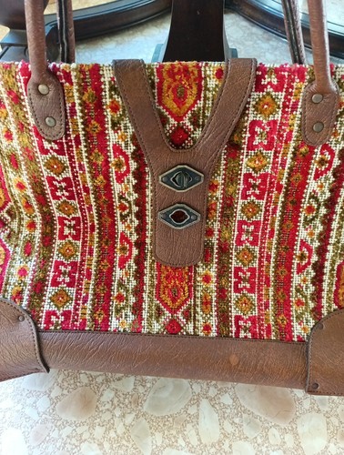 Gorgeous Unique Mahler Vintage Bag Handbag Fab Shape Retro Tweed Design - Foto 3 di 14