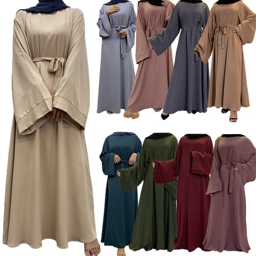 Ramadan Muslim Women Modest Kaftan Maxi Dress Moroccan Islamic Abaya Kaftan Robe