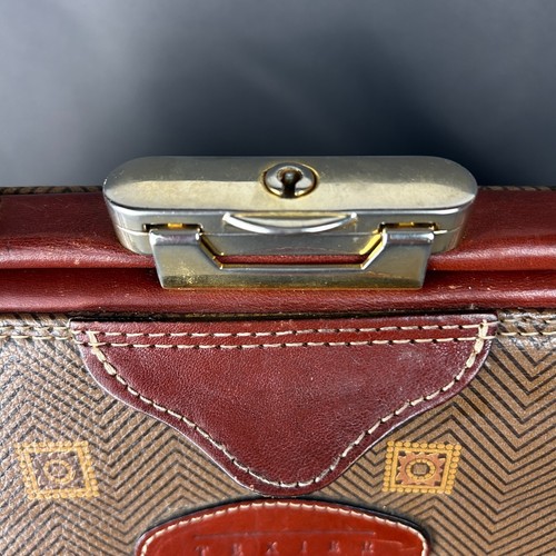 Vintage French Texier Leather Satchel Doctor's Bag Purse Tan & Brown - Picture 5 of 24