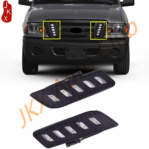 Pair LED DRL Daytime Running Light Lamp Fit j For Ford Ranger Px1 T6 Mk1 2011-14 - Afbeelding 1 van 3