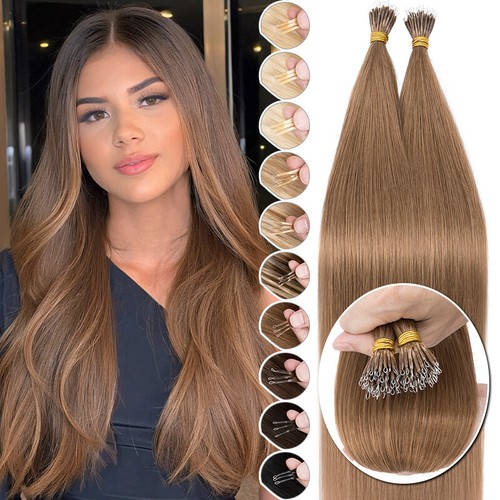 CLEARANCE Thick Nano Ring Micro Loop Tip 100% Remy Human Hair Extensions 200S - Picture 18 of 37