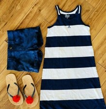 Patriotic stripes School Outfit Girl Beach Fourth of July Stars 6 7 6x