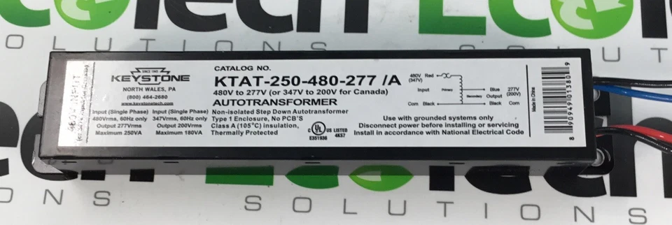 Keystone Step-Down AutoTransformer KTAT-250-480-277 /A 250VA-480V/277V - Imagem 2 de 4