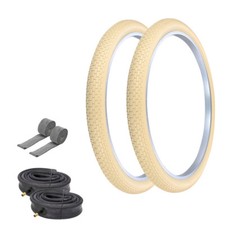 PRO TIRES 26 x 2.125 Cream G-5009 W/ HEAVYDUTY TUBES  RIM STRIPS