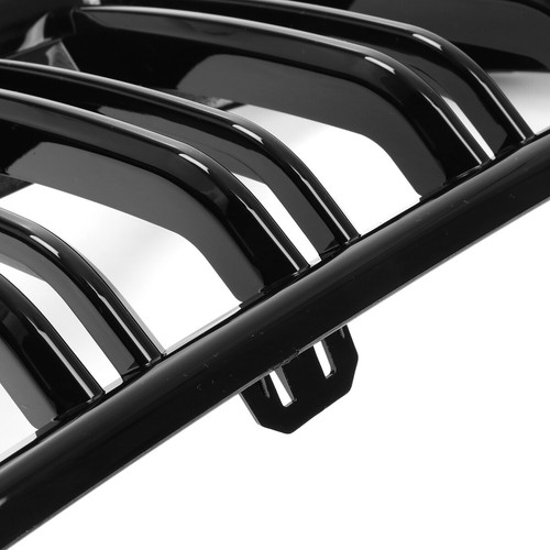Grilles de Calandre Double Bande Noir Brillant Pour BMW 3er E90 E91 2005-2008 - Imagen 6 de 8