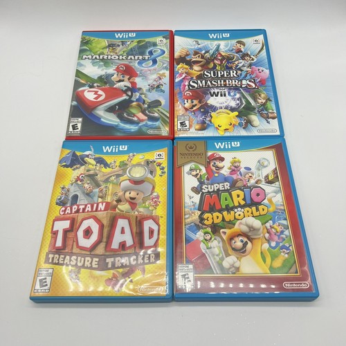 Nintendo Wii U Game Lot Super Mario 3D Mario Kart 8 Super Smash Bros