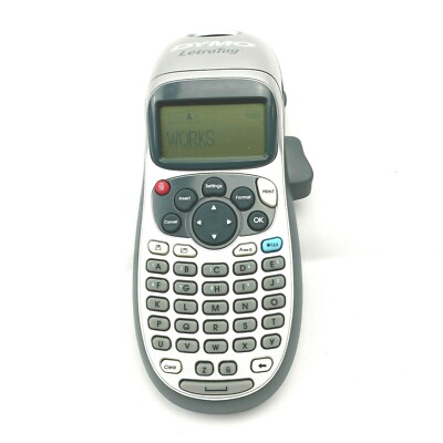 DYMO Label Maker Letra Tag Handheld Gray Cover Manual, white tape