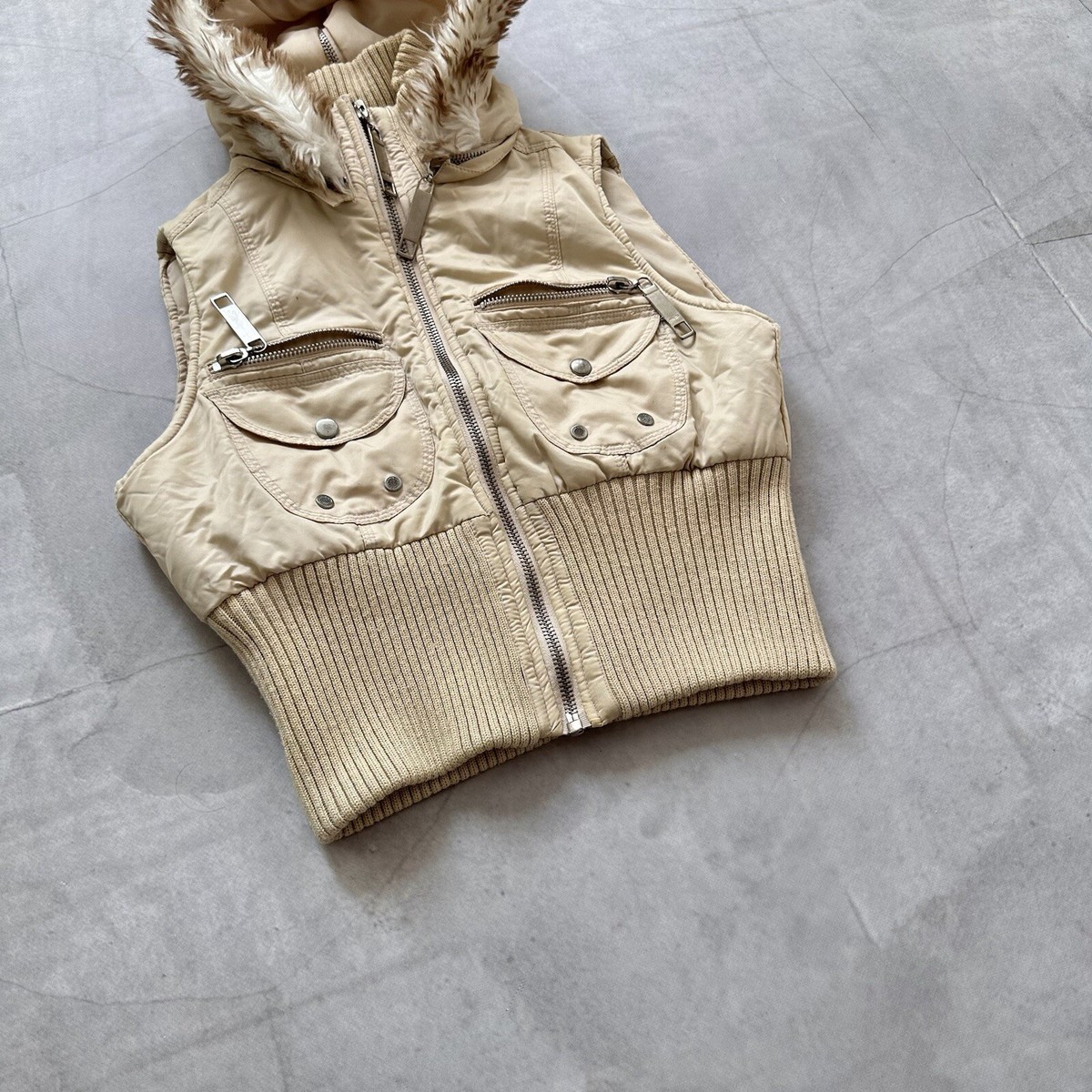 Vest LGB If Six Was Nine Style Faux Fur Zip Hood Vintage Vest LGB If Six Was Nine Style Faux Fur Zip Hood Vintage