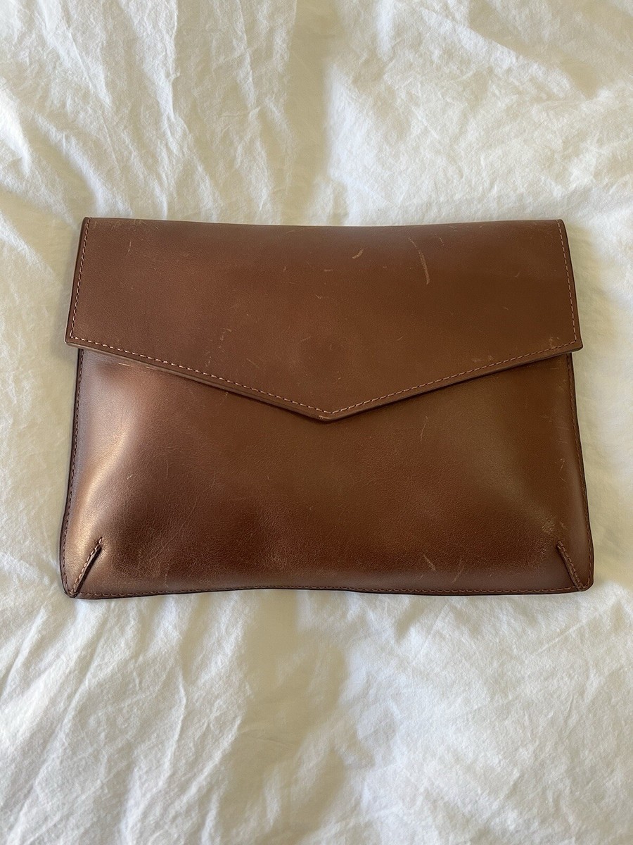 ABLE Tigist Envelope Clutch Chocolate Brown Leather FashionABLE