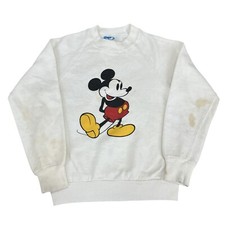 Vintage 80 s Distressed Kids Disney Mickey Mouse Raglan Sweatshirt Youth L
