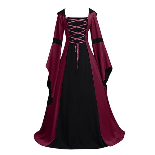 Costume gotico donna rinascimentale medievale Halloween strega cosplay abito elegante - Foto 39 di 43