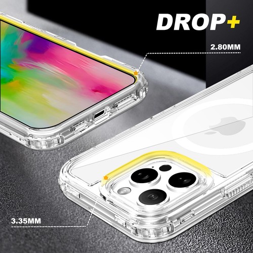Mag Safe Case for iPhone 16 Pro Max 15 14 13 12 11 Shockproof Frost/Clear Back - 第 3/18 張圖片