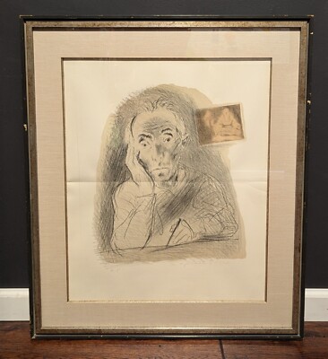 Raphael Soyer Self Portrait Signed Artist Proof Charcoal on Paper 29.5x25.5''