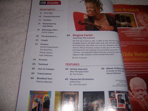Down Beat Magazine April 2003 Jazz Blues & Beyond Regina Carter - Picture 2 of 2