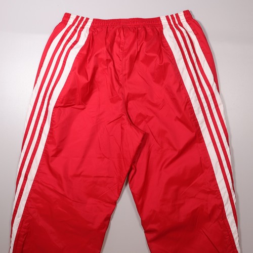 Y2K Adidas Nylon Track Pants Red Baggy Loose Windbreaker Lined Mens Small S - Picture 4 of 10