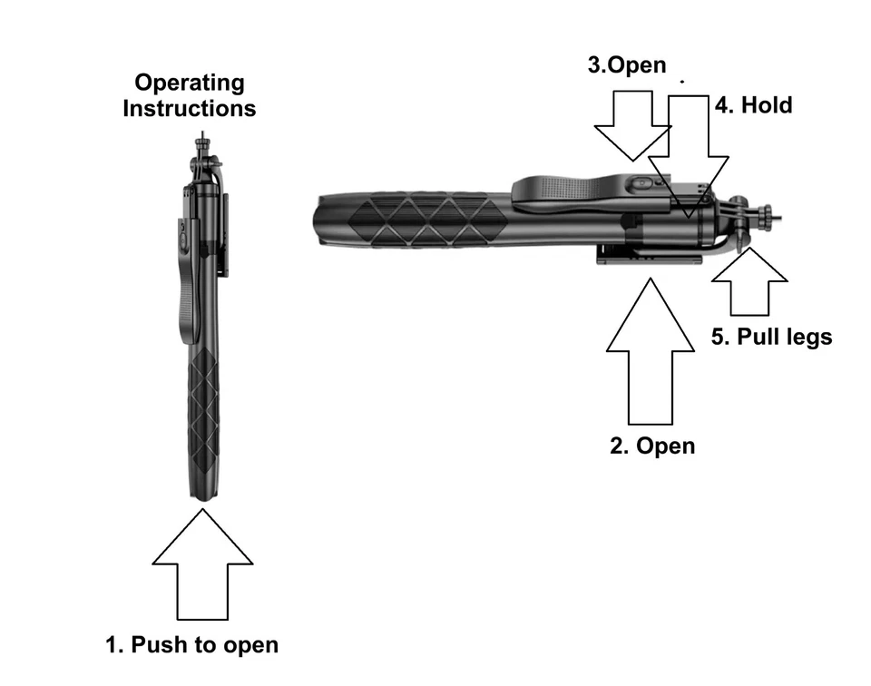 Monopie trípode inalámbrico para selfies para Gopro, iPhone Pro Max, control remoto Galaxy Foto 3 de 4