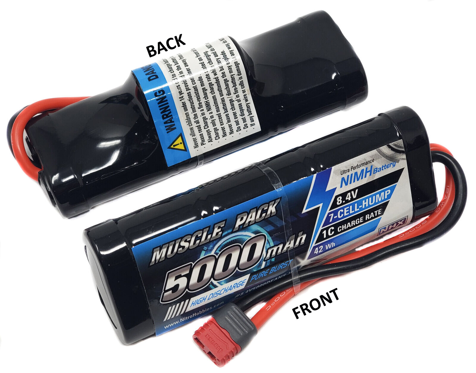 NEW NHX Muscle Pack 8.4V 5000mAh 7-Cell Nimh Hump Battery with DEANS Connector